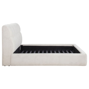 English Elm Branson Upholstered Queen Platform Bed Tufted Wedge Headboard Modern Bedroom Cream B062S02255