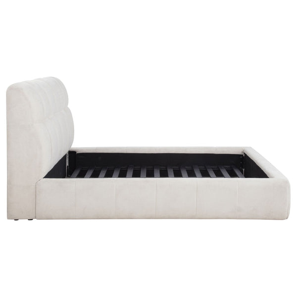 English Elm Branson Upholstered Queen Platform Bed Tufted Wedge Headboard Modern Bedroom Cream B062S02255