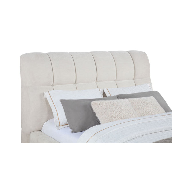 English Elm Branson Upholstered Queen Platform Bed Tufted Wedge Headboard Modern Bedroom Cream B062S02255
