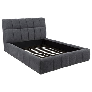 English Elm Branson Upholstered Queen Platform Bed Tufted Wedge Headboard Modern Bedroom Grey B062S02256