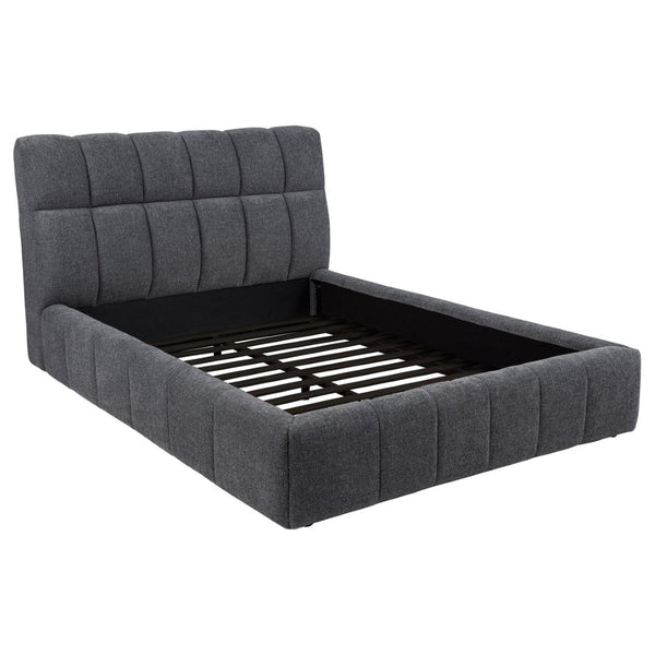 English Elm Branson Upholstered Queen Platform Bed Tufted Wedge Headboard Modern Bedroom Grey B062S02256