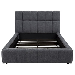 English Elm Branson Upholstered Queen Platform Bed Tufted Wedge Headboard Modern Bedroom Grey B062S02256