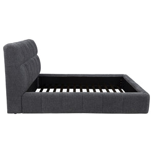 English Elm Branson Upholstered Queen Platform Bed Tufted Wedge Headboard Modern Bedroom Grey B062S02256