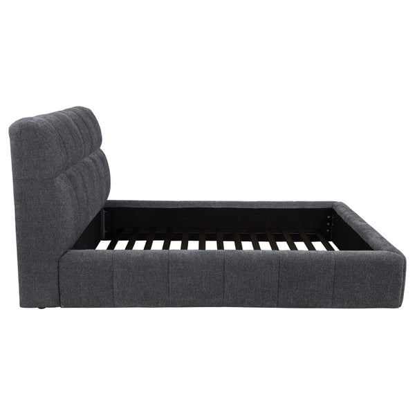 English Elm Branson Upholstered Queen Platform Bed Tufted Wedge Headboard Modern Bedroom Grey B062S02256