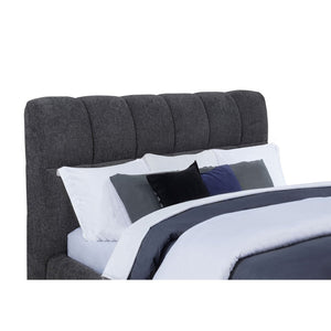 English Elm Branson Upholstered Queen Platform Bed Tufted Wedge Headboard Modern Bedroom Grey B062S02256