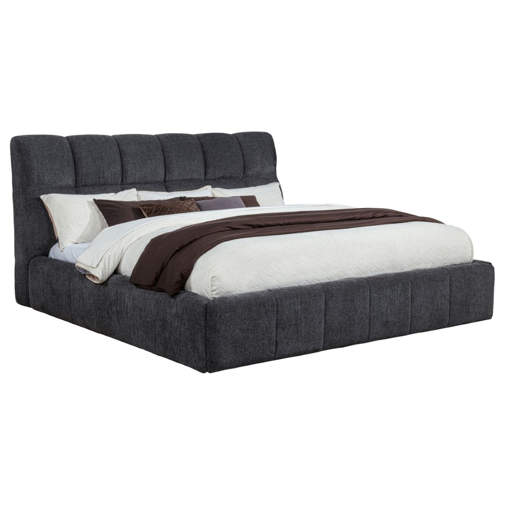 English Elm Branson Tufted Upholstered Eastern King Platform Bed Grey Fabric Slatted Base B062S02257