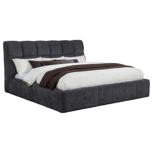 English Elm Branson Tufted Upholstered Eastern King Platform Bed Grey Fabric Slatted Base B062S02257