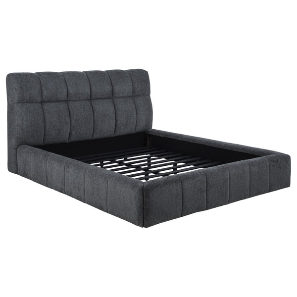 English Elm Branson Tufted Upholstered Eastern King Platform Bed Grey Fabric Slatted Base B062S02257