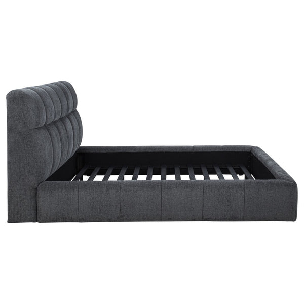 English Elm Branson Tufted Upholstered Eastern King Platform Bed Grey Fabric Slatted Base B062S02257