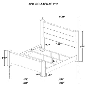 English Elm Sansome Planked Headboard Eastern King Bed Weathered Oak Farmhouse Transitional Frame B062S02258
