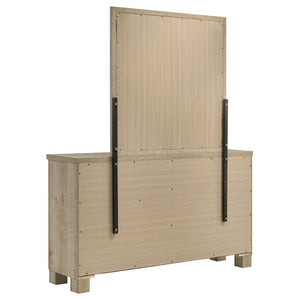 English Elm Sansome Six Drawer Farmhouse Dresser with Coordinating Framed Mirror Rustic Bedroom B062S02259