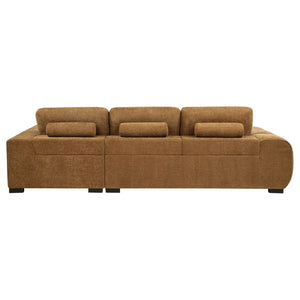 English Elm Plather Channel Tufted Sectional Sofa Deep Foam Seats Contemporary Living Room Anchor Amber B062S02265