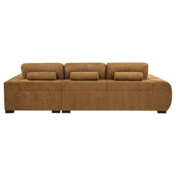 English Elm Plather Channel Tufted Sectional Sofa Deep Foam Seats Contemporary Living Room Anchor Amber B062S02265