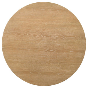 English Elm Crispin Round Oak Veneer 2 Piece Coffee and End Table Set with Open Shelves Light Oak B062S02267