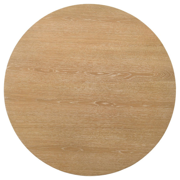 English Elm Crispin Round Oak Veneer 2 Piece Coffee and End Table Set with Open Shelves Light Oak B062S02267