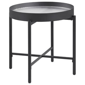 English Elm Rafael Round Reeded Glass Coffee Table Set with Hidden Storage for Living Rooms B062S02269