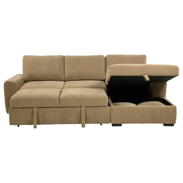 English Elm Logan Channel Tufted Sleeper Sectional with Chaise for Modern Living Rooms B062S02270