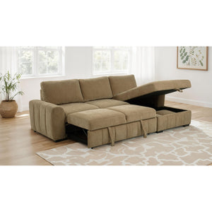 English Elm Logan Channel Tufted Sleeper Sectional with Chaise for Modern Living Rooms B062S02270