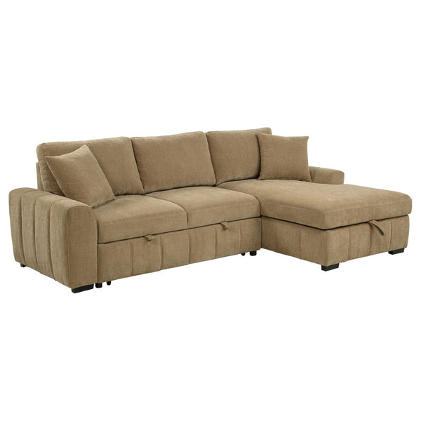 English Elm Logan Channel Tufted Sleeper Sectional with Chaise for Modern Living Rooms B062S02270