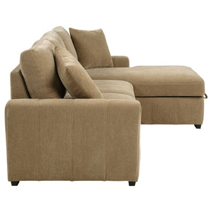 English Elm Logan Channel Tufted Sleeper Sectional with Chaise for Modern Living Rooms B062S02270