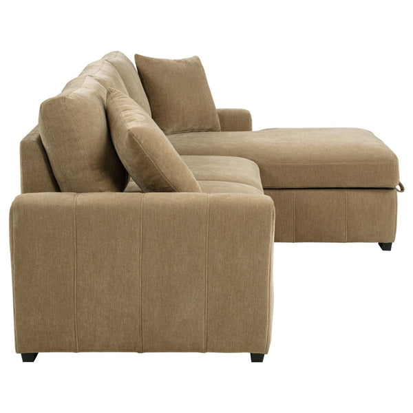 English Elm Logan Channel Tufted Sleeper Sectional with Chaise for Modern Living Rooms B062S02270