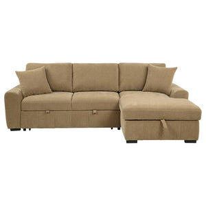 English Elm Logan Channel Tufted Sleeper Sectional with Chaise for Modern Living Rooms B062S02270
