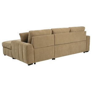 English Elm Logan Channel Tufted Sleeper Sectional with Chaise for Modern Living Rooms B062S02270