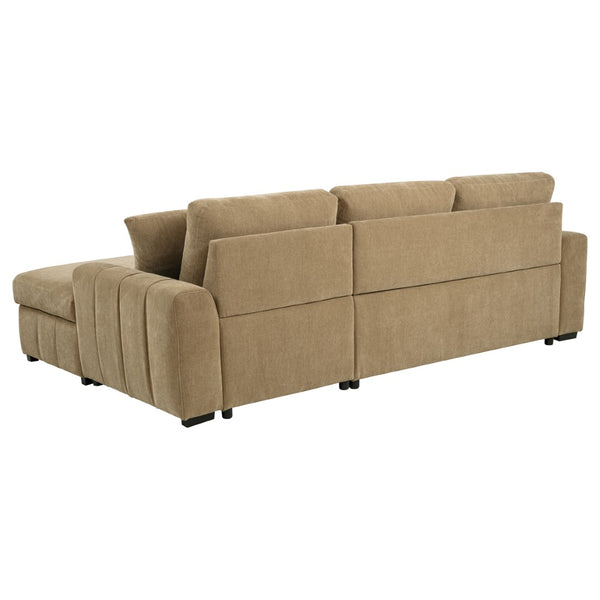 English Elm Logan Channel Tufted Sleeper Sectional with Chaise for Modern Living Rooms B062S02270
