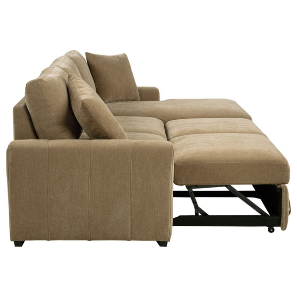 English Elm Logan Channel Tufted Sleeper Sectional with Chaise for Modern Living Rooms B062S02270