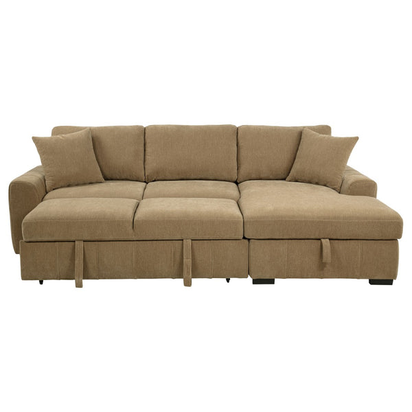English Elm Logan Channel Tufted Sleeper Sectional with Chaise for Modern Living Rooms B062S02270
