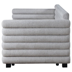 English Elm Fandango Boucle Twin Daybed with Trundle Sculptural Bolster Guest Room Sofa Bed B062S02271