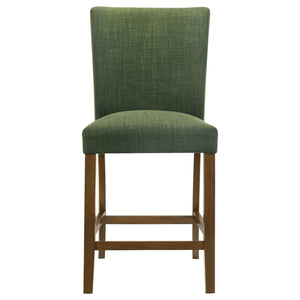 English Elm Flynn Round Glass Top Counter Height Dining Set with Sculptural Rubberwood Base Seats Four Brown / Green B062S02274