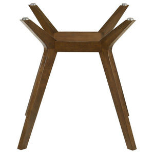 English Elm Flynn Round Glass Top Counter Height Dining Set with Sculptural Rubberwood Base Seats Four Brown / Grey B062S02275