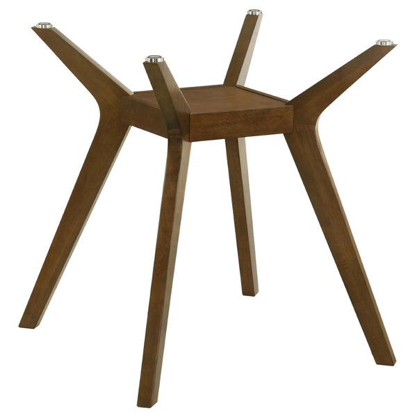 English Elm Flynn Round Glass Top Counter Height Dining Set with Sculptural Rubberwood Base Seats Four Brown / Teal Blue B062S02276