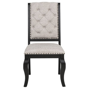 English Elm Kinzler Nine Piece Traditional Dining Set with Trestle Base and Wingback Upholstered Chairs B062S02287