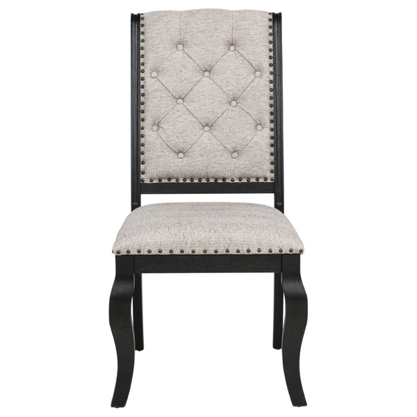 English Elm Kinzler Nine Piece Traditional Dining Set with Trestle Base and Wingback Upholstered Chairs B062S02287