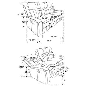 English Elm Mckinley Grey Leatherette Reclining Sofa Loveseat and Recliner Set Modern Living B062S02288