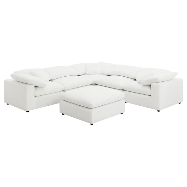 English Elm Segoura Boucle Six Piece Modular Sectional with Ottoman for Contemporary Living B062S02290