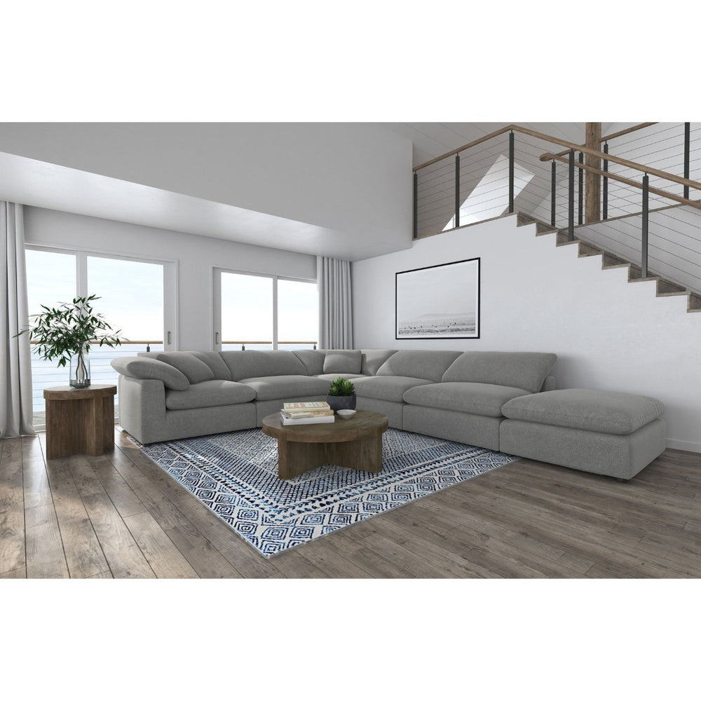 English Elm Segoura Boucle Modular Sectional Six Piece Set with Ottoman for Modern Living B062S02291