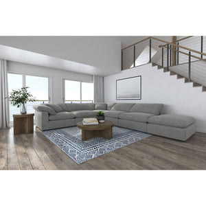 English Elm Segoura Boucle Modular Sectional Six Piece Set with Ottoman for Modern Living B062S02291