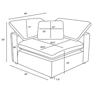 English Elm Segoura Boucle Modular Sectional Six Piece Set with Ottoman for Modern Living B062S02291