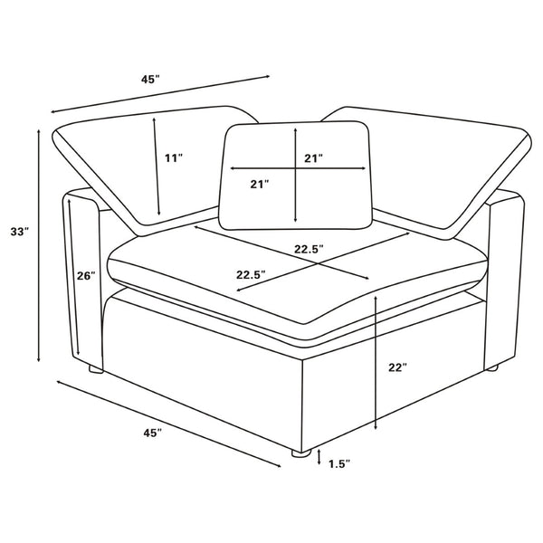 English Elm Segoura Boucle Modular Sectional Six Piece Set with Ottoman for Modern Living B062S02291