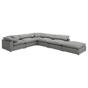 English Elm Segoura Boucle Modular Sectional Six Piece Set with Ottoman for Modern Living B062S02291
