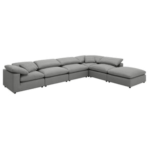 English Elm Segoura Boucle Modular Sectional Six Piece Set with Ottoman for Modern Living B062S02291