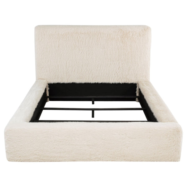 English Elm Brewer Faux Fur Upholstered Eastern King Bed Tall Headboard Contemporary Bedroom B062S02293