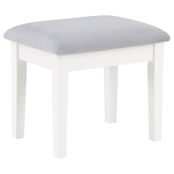 English Elm Winona Hollywood Glam Makeup Vanity Set with Bulb Mirror and Upholstered Stool B062S02294