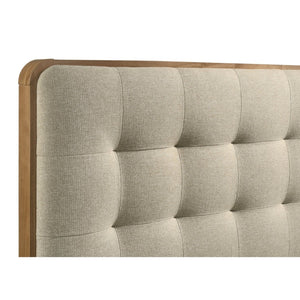 English Elm Winston Tufted Headboard Queen Bed in Light Ash Veneer with Splayed Rubberwood Legs B062S02299