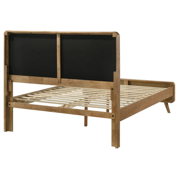 English Elm Winston Tufted Headboard Queen Bed in Light Ash Veneer with Splayed Rubberwood Legs B062S02299
