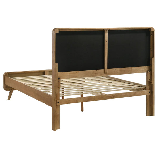 English Elm Winston Tufted Headboard Queen Bed in Light Ash Veneer with Splayed Rubberwood Legs B062S02299