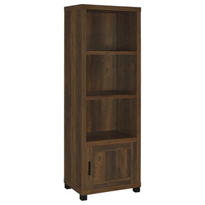 English Elm Heron Three Piece Media Wall with Tempered Glass Towers in Dark Pine Finish B062S02312